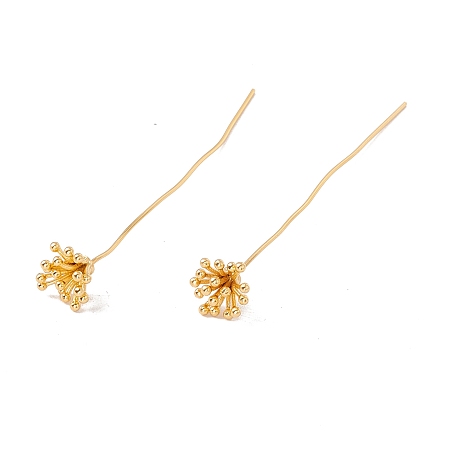 Honeyhandy Brass Flower Head Pins, Golden, 56mm, Pin: 21 Gauge(0.7mm), Flower: 18.5mm in diameter