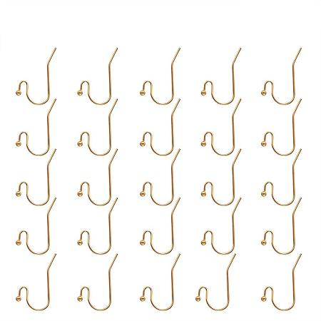 ARRICRAFT 100PCS (50 pairs) Golden Brass Ear Wire Earwires Ball Dot French Hook Dangle Earring Connector Findings, 12x22mm