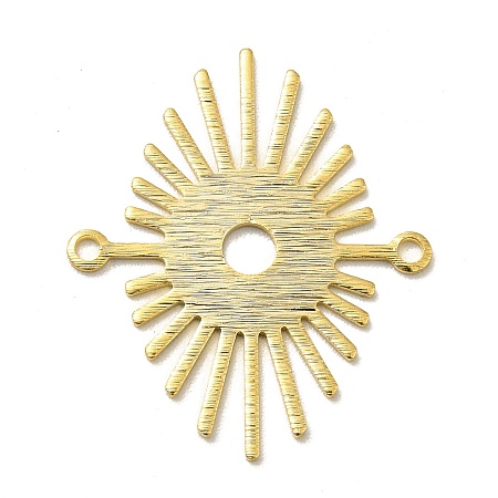 Honeyhandy Brass Connector Charms, Sun Links, Long-Lasting Plated, Cadmium Free & Lead Free, Real 24K Gold Plated, 24x20.5x0.5mm, Hole: 1.2mm
