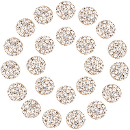 Arricraft 50 Pcs 10mm Flatback Rhinestone Buttons No Hole, Crystal Rhinestone Embellishments for Package Decoration, Clothes, Hair Clip, Brooches, Crafts Flower