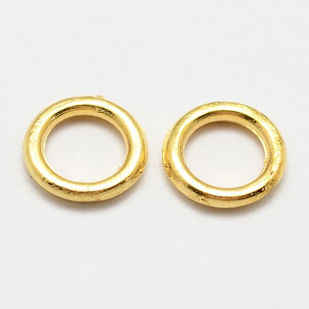 Honeyhandy Alloy Round Rings, Soldered Jump Rings, Golden, 18 Gauge, 7x1mm, Hole: 4.5mm, Inner Diameter: 4mm