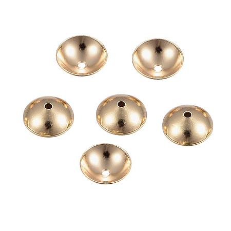 ARRICRAFT About 20pcs 304 Stainless Steel Bead Caps for Bracelet Necklace Earrings Jewelry Making Crafts, Apetalous, Golden, 6x2mm, Hole: 0.8mm