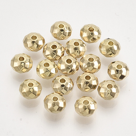 Arricraft CCB Plastic Beads, Faceted, Rondelle, Golden, 6x4mm, Hole: 1.4mm; about 260pcs/20g