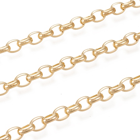 Honeyhandy Brass Cable Chains, Long-Lasting Plated, Unwelded, Real 18K Gold Plated, 8x6x2.5mm