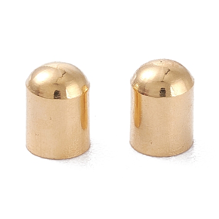 Honeyhandy Brass Cord Ends, End Caps, Long-Lasting Plated, Column, Real 24K Gold Plated, 5x4mm, Inner Diameter: 3mm