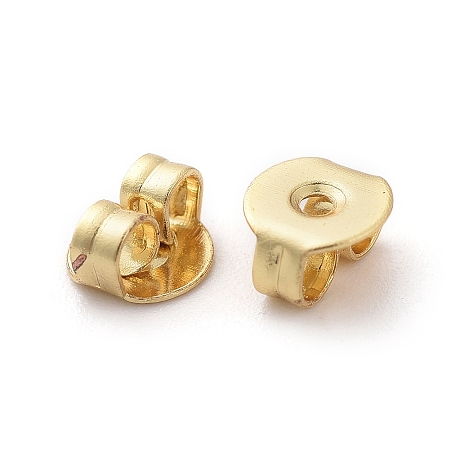 Honeyhandy Brass Ear Nuts, Friction Earring Backs for Stud Earrings, Long-Lasting Plated, Cadmium Free & Nickel Free & Lead Free, Real 18K Gold Plated, 5x4x2.5mm, Hole: 0.8mm