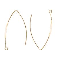 BENECREAT 20 PCS  Gold Plated V-Shape Ear Wire Hooks Accessories for DIY Making Findings