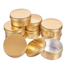 BENECREAT 10 Pack 5 OZ Tin Cans Screw Top Round Aluminum Cans Screw Lid Containers - Great for Store Spices, Candies, Tea or Gift Giving (Gold)