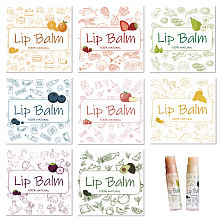 CRASPIRE Lip Balm Labels 80pcs Homemade Lip Balm Labels 2” Clear Lip Balm Labels for Tubes Printable Waterproof Lip Balm Stickers Labels for Lip Balm Handcream Candle Container（Food Logo）