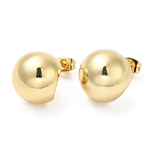 Honeyhandy Rack Plating Brass Round Ball Stud Earrings, Lead Free & Cadmium Free, Long-Lasting, Real 18K Gold Plated, 17mm