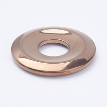 Honeyhandy Electroplate Non-Magnetic Synthetic Hematite Pendants, Donut/Pi Disc, Copper Plated, Donut Width: 16mm, 50x7mm, Hole: 18mm