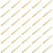 BENECREAT 30 PCS Golden Rectangle Brass Blank Pendants 2x0.2 Inch Stamping Blank Tag for Earring Necklace Bracelet Jewelry Making and Craft Accessory