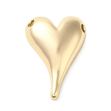 Honeyhandy Brass Pendants, Heart, Real 18K Gold Plated, 37x25.5x7mm, Hole: 3.5x4mm