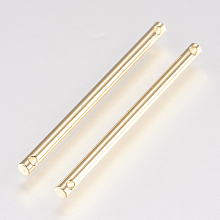 Honeyhandy Brass Links connectors, Bar, Real 18K Gold Plated, 35x2mm, Hole: 1mm