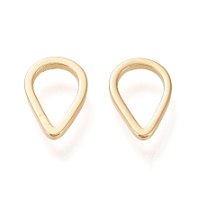 Honeyhandy Brass Linking Ring, Long-Lasting Plated, Teardrop, Real 18K Gold Plated, 10.3x7x1mm, Inner Diameter: 7.5x5mm