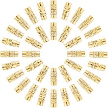 PandaHall Elite 50 Sets 12x4mm Brass Screw Twist Clasps Barrel Jewelry End Tip Caps 1mm Hole Tube Fastener Cord End Caps for DIY Bracelet Necklace Jewelry Making, Golden