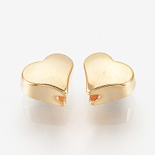 Honeyhandy Brass Spacer Beads, Nickel Free, Real 18K Gold Plated, Heart, 5x6x3.5mm, Hole: 1mm