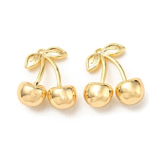 Honeyhandy Brass Charms, Cherry, Real 18K Gold Plated, 13x12x5mm, Hole: 0.7mm