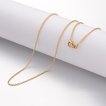 Ion Plating(IP) 304 Stainless Steel Necklace, Cable Chains, with Lobster Clasps, Golden, 19.69 inch(500mm), 1.5mm