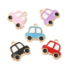 Honeyhandy Alloy Enamel Pendants, Mixed Color, Car Charm, Golden, 16.5x17.5x2mm, Hole: 2mm