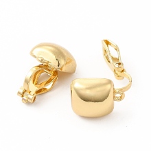 Honeyhandy Alloy Clip-on Earring Findings, with Horizontal Loops, Square, Golden, 17x10x16mm, Hole: 1.2mm