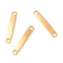 Honeyhandy Ion Plating(IP) 201 Stainless Steel Link Connectors, Rectangle, Golden, 34x5x1mm, Hole: 3.9mm