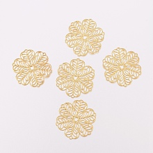 Honeyhandy 201 Stainless Steel Filigree Joiners Links, Flower, Golden, 30x27x5mm, Hole: 2mm