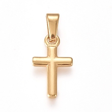 Honeyhandy 304 Stainless Steel Pendants, Cross, for Easter, Golden, 16x9x1.5mm, Hole: 5.5x2.5mm