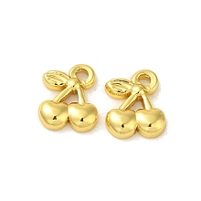 Honeyhandy 304 Stainless Steel Charms, Cherry Charm, Real 18K Gold Plated, 9.5x7.5x2mm, Hole: 1.4mm