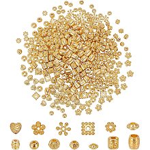 SUPERFINDINGS About 390pcs 13 Styles Alloy Spacer Beads Antique Golden Beads Caps Tibetan Allloy Beads for Jewelry Making Bracelets Necklace and Crafting