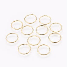 Honeyhandy Iron Open Jump Rings, Golden, 16x1.2mm, Inner Diameter: 13.5mm