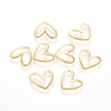 Honeyhandy Brass Linking Rings, Long-Lasting Plated, Heart, Real 18K Gold Plated, 11.5x13x1mm, Inner Diameter: 4x11mm