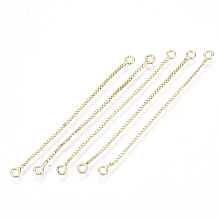 Honeyhandy Brass Box Chain Tassel Links Connectors, Golden, 50x3x1mm, Hole: 1.4mm