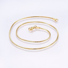 Honeyhandy 304 Stainless Steel Snake Chain Necklaces, with Lobster Claw Clasps, Golden, 15.7 inch(40cm), 1.4mm