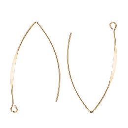 BENECREAT 20 PCS  Gold Plated V-Shape Ear Wire Hooks Accessories for DIY Making Findings