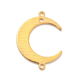 Honeyhandy Rack Plating Brass Connector Charms, Long-Lasting Plated, Moon Links, Golden, 22x16.5x1mm, Hole: 1.2mm