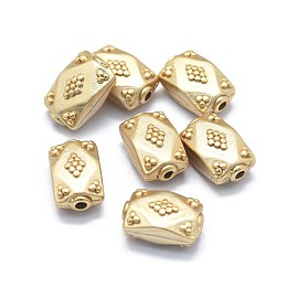 Honeyhandy Brass Beads, Long-Lasting Plated, Rectangle, Golden, 13.5x8.5x6.5mm, Hole: 1.6mm