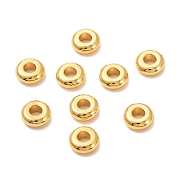 Honeyhandy Brass Spacer Beads, Long-Lasting Plated, Flat Round/Disc, Heishi Beads, Real 18K Gold Plated, 6.5x2.5mm, Hole: 2.5mm