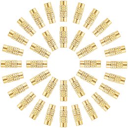 PandaHall Elite 50 Sets 12x4mm Brass Screw Twist Clasps Barrel Jewelry End Tip Caps 1mm Hole Tube Fastener Cord End Caps for DIY Bracelet Necklace Jewelry Making, Golden