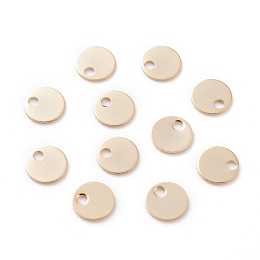 Honeyhandy Brass Charms, Flat Round, Real 24K Gold Plated, 4x0.2mm, Hole: 0.9mm