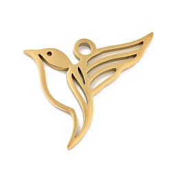 Honeyhandy 201 Stainless Steel Pendants, Hummingbird, Golden, 12.5x15x1mm, Hole: 1.4mm