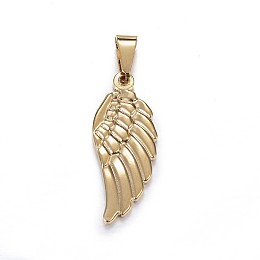 Honeyhandy 304 Stainless Steel Pendants,  Wing, Golden, 35x14.5x4mm, Hole: 5x10mm