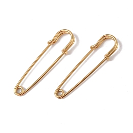 Honeyhandy Ion Plating(IP) 304 Stainless Steel Safety Pins Brooch Findings, Kilt Pins for Lapel Pin Making, Golden, 50.5x14x5.5mm