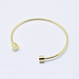 Honeyhandy Eco-Friendly 316 Surgical Stainless Steel Cuff Bangle Making, with Removable Column Beads, Long-Lasting Plated, Real 18K Gold Plated, 2-1/2 inch(6.3cm)