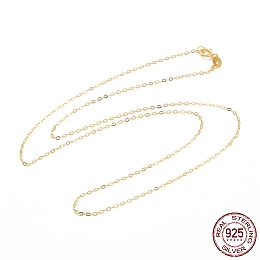 Honeyhandy 925 Sterling Silver Cable Chains Necklace for Women, Golden, 17.72 inch(45cm)