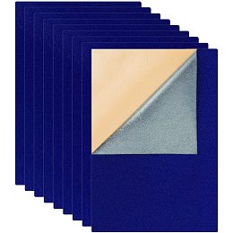 BENECREAT 12PCS Velvet (Blue) Fabric Sticky Back Adhesive Felt Sheet11.5"x15.5", Self-Adhesive, Durable and Water Resistant, Multi-purpose, Ideal for Art and Craft Making