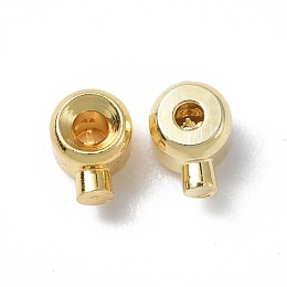 Honeyhandy Brass Crimp Beads, Column, Real 18K Gold Plated, 4x3x2.5mm, Hole: 1mm