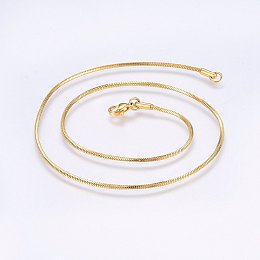 Honeyhandy 304 Stainless Steel Snake Chain Necklaces, with Lobster Claw Clasps, Golden, 15.7 inch(40cm), 1.4mm