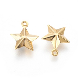 Honeyhandy 304 Stainless Steel Pendants, Five-Pointed Star, Golden, 15x12x4mm, Hole: 1mm