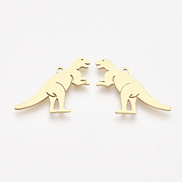 Honeyhandy 201 Stainless Steel Pendants, Laser Cut Pendants, Dinosaur, Golden, 19.5x24x1mm, Hole: 1.4mm